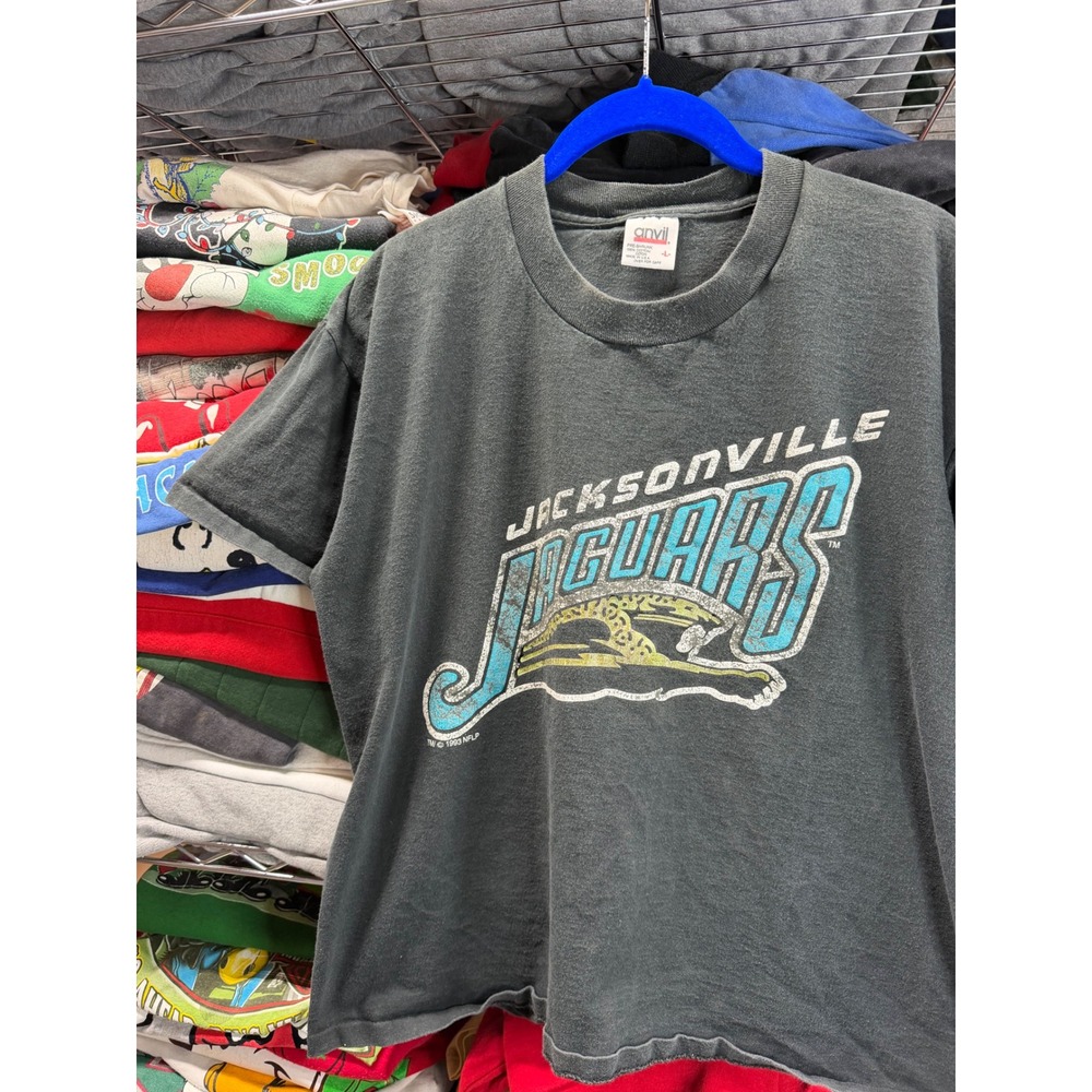 Vintage 1993 Jacksonville Jaguars NFL T-Shirt Anvil Single Stitch Black Large